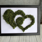 Картина от мъх "Green hearts"